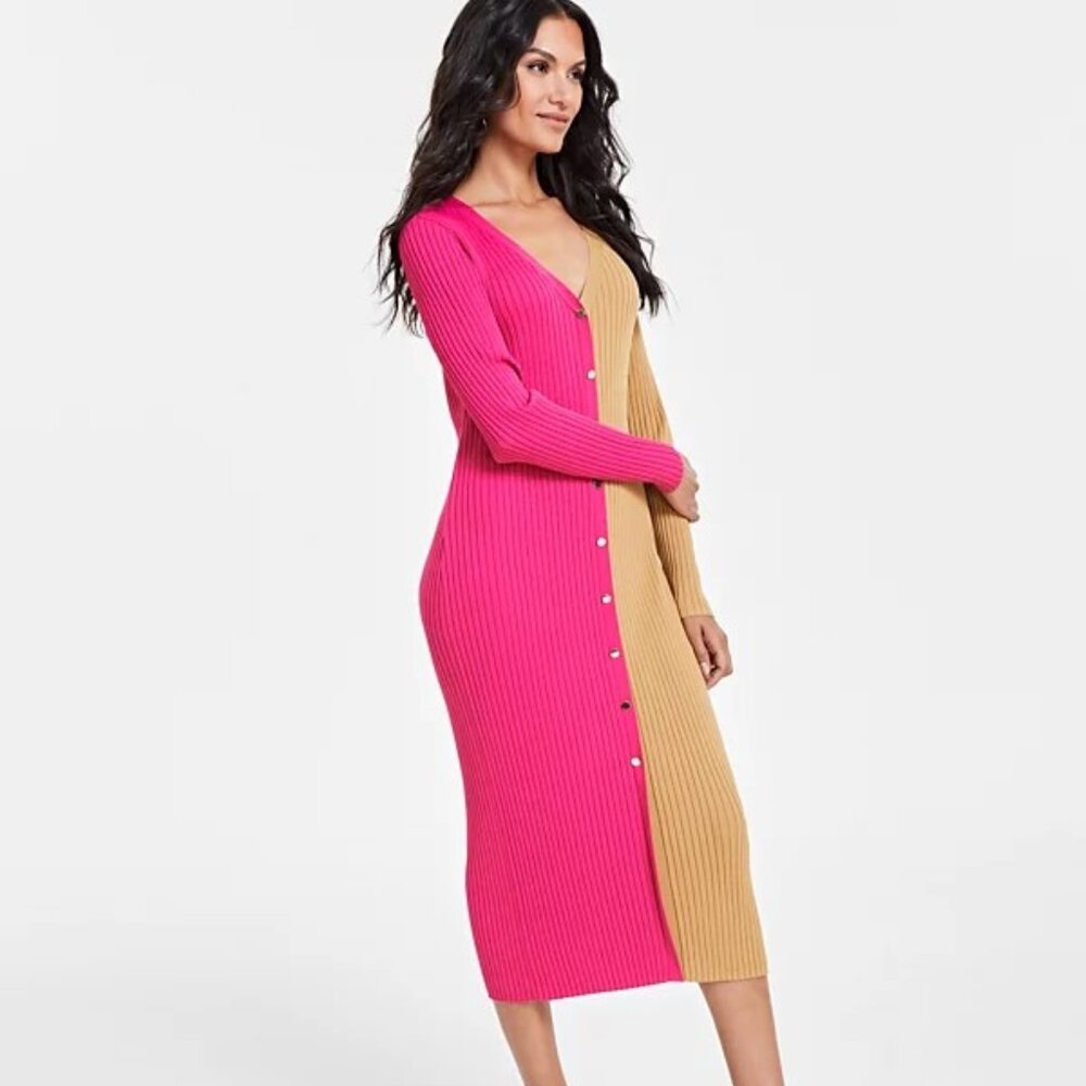 Color-Blocked Sweater Dress